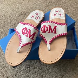 Brand new in box Jack rogers phi mu sandals!